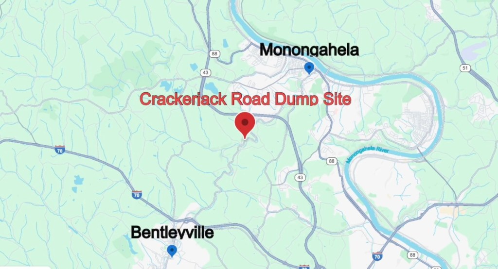 map of location of the cleanup along Pigeon creek.